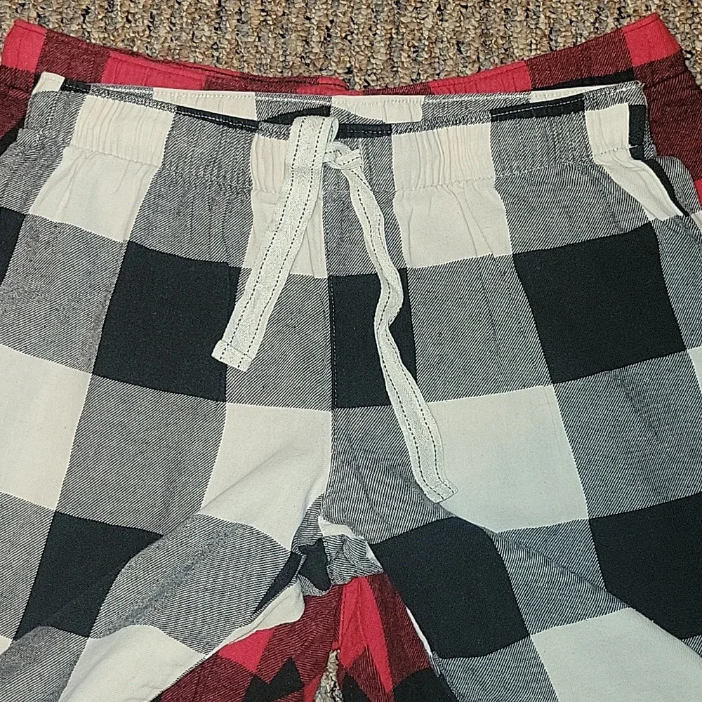 BUNDLE Plaid Pajama Bottoms - Black, White, Red - Picture 3 of 8